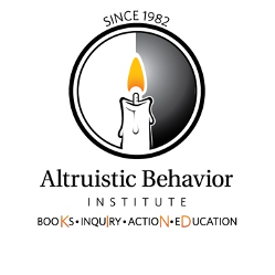 white background, candle in the center, Altruistic behavioral institute logo